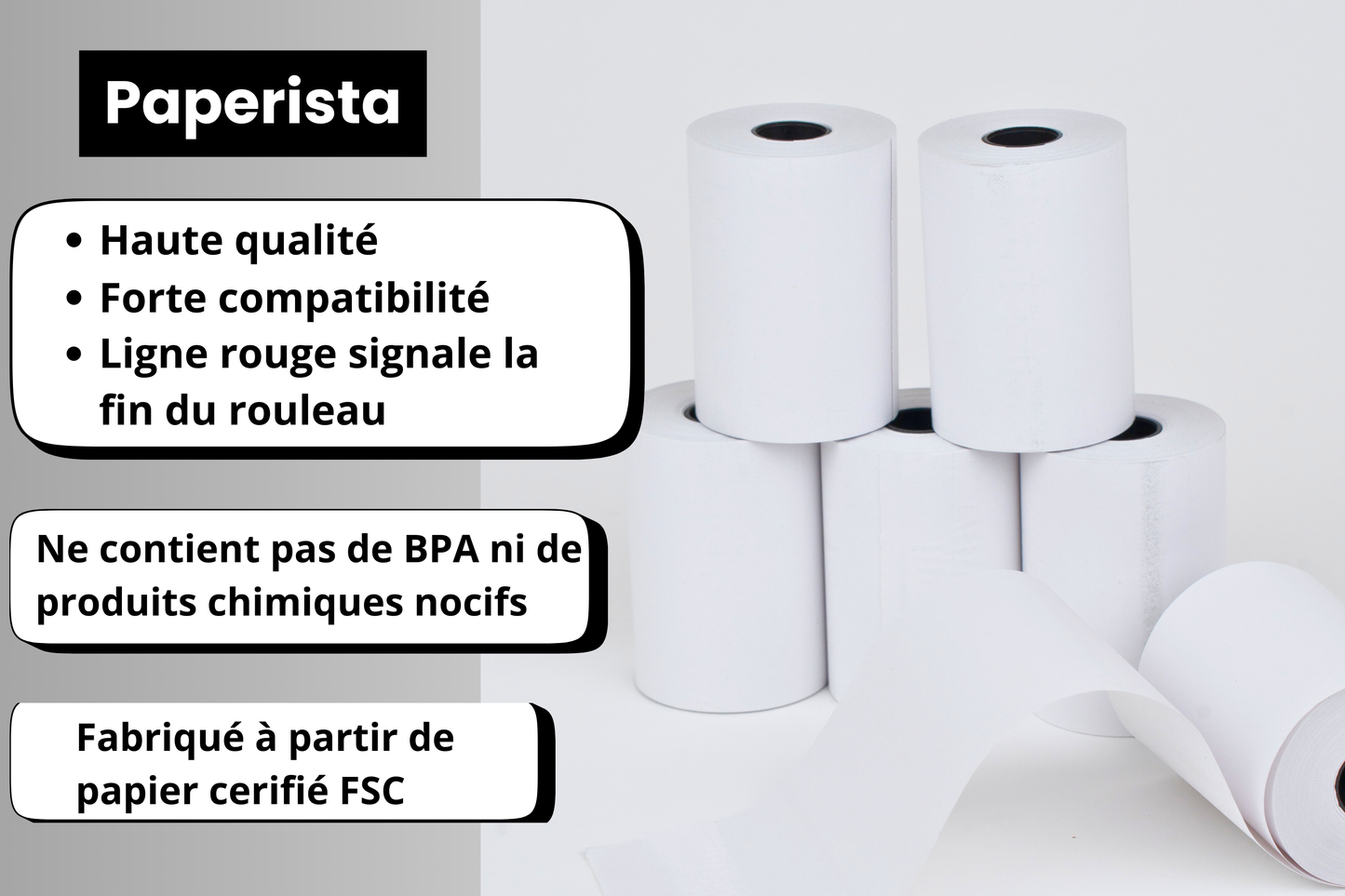 Boîte de 50 Rouleaux de Papier Thermique pour TPE 57x40 mm - 18m