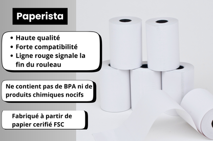 Boîte de 50 Rouleaux de Papier Thermique pour TPE 57x40 mm - 18m